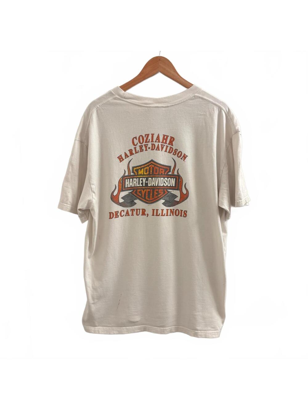 Vintage White and Orange Harley Davidson Tee